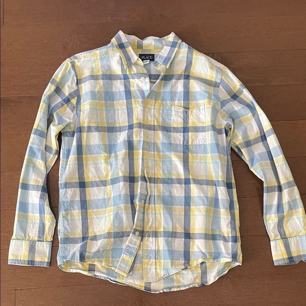 Blue and Yellow Plaid Shirt